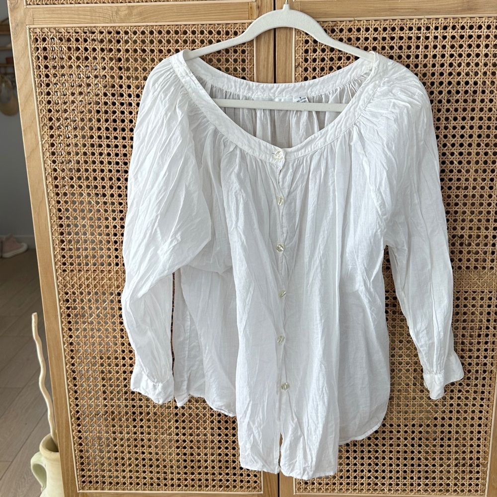 The Limited White Cotton Blouse